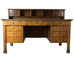Antique 1820s Original Biedermaier Desk, Distressed
