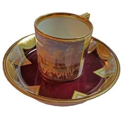 Vienna Imperial Porcelain Cup Saucer Schönbrunn Castle, Austria, 1811 4