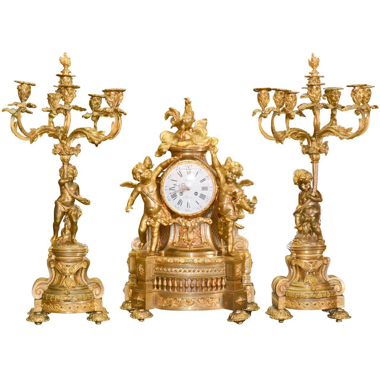 Magnificent 19th Century French Louis XV Garniture