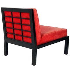 Asian Inspired Slipper Chair Designed by Michael Taylor for Baker