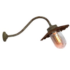 Brown Metal Vintage Industrial Cast Iron Rust Shade Wall Lamps