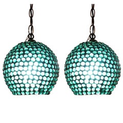 Pair of Green Beaded Pendants