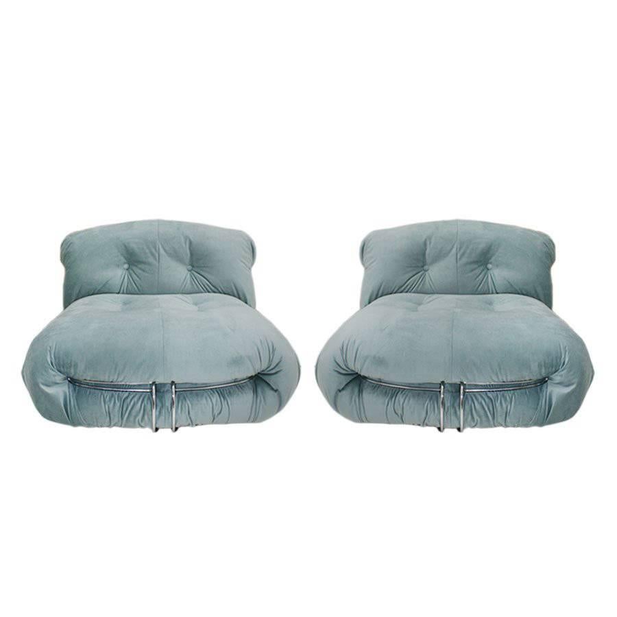Pair of "Soriana" Armchairs Designed by Tobia Scarpa and Edited by Cassina