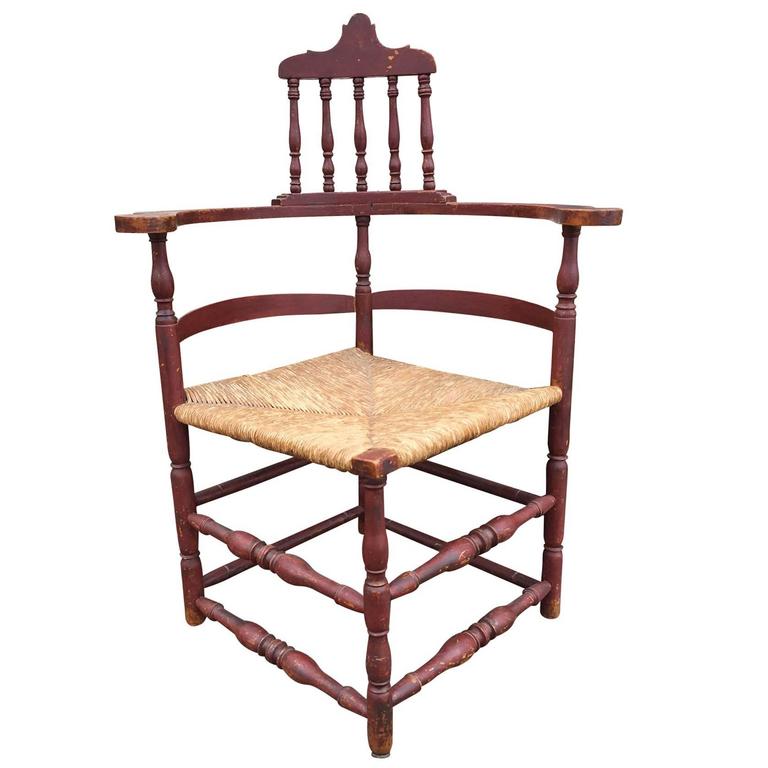 Red 18th Century American Corner Chair For At 1stdibs Red 18th Century American Corner Chair For