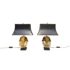 Pair off Pharaoh Lamps by Maison Jansen for Deknudt, Belgium, circa 1970