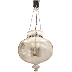 Vintage Pair of Moderne Glass Lantern, Sold Individually