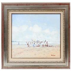 South France Beach Painting by Jean Pierre Dubord
