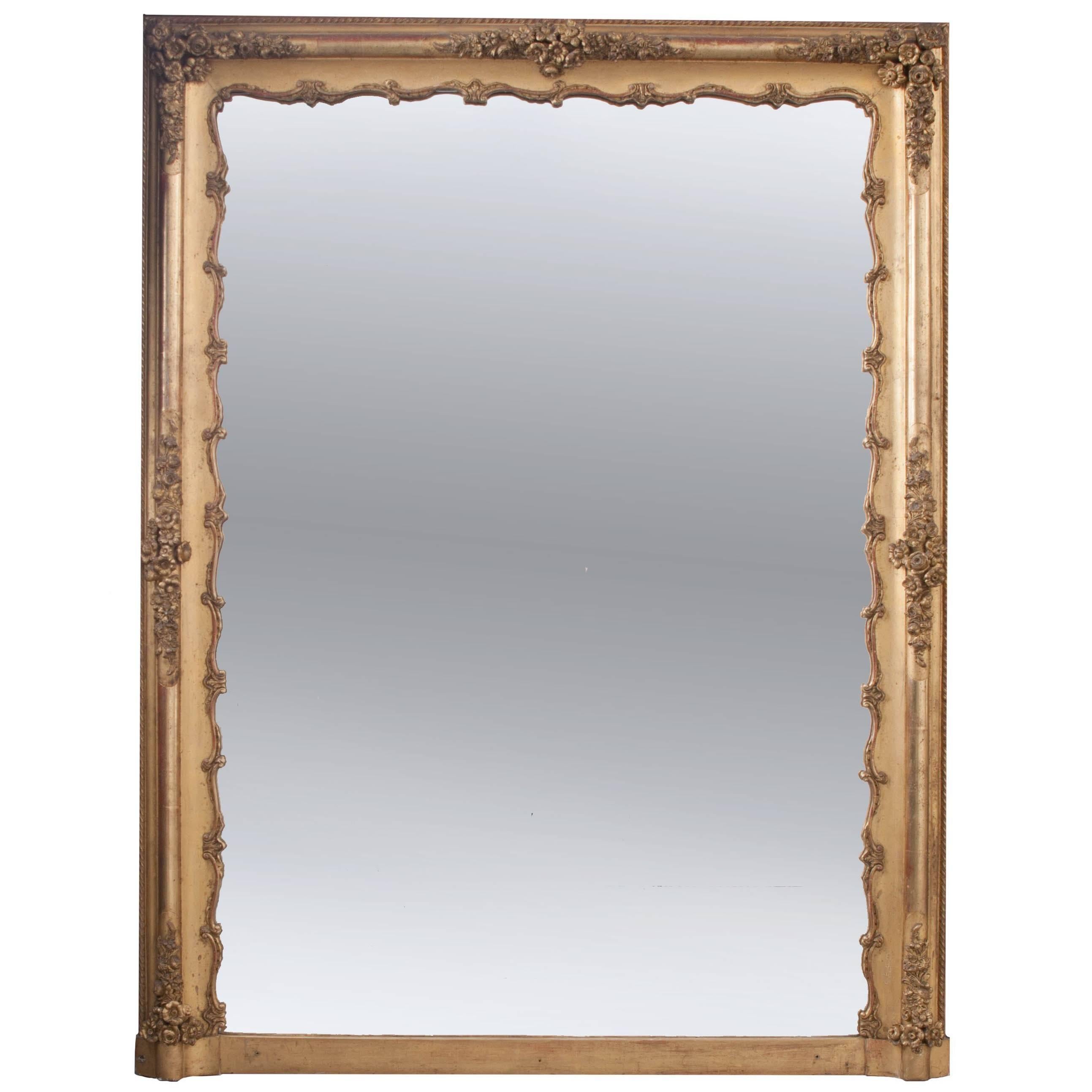 French 19th Century Giltwood Over-Mantle Mirror