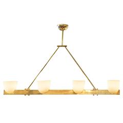 Brass and Murano Glass Chandelier 11