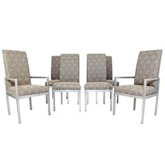 Mid-Century Modern Set of Six Milo Baughman for DIA Chrome Dining Chairs