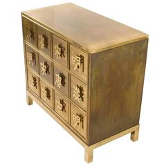 Vintage Mastercraft Mid-Century Modern Chest with Chinese Characters