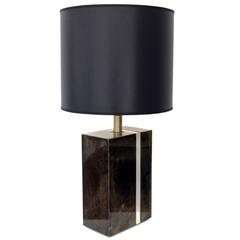 Aldo Tura Brown Goatskin Parchment Italian Table Lamp 10