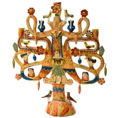 Aurelio Flores Mexican Tree of Life Candelabra