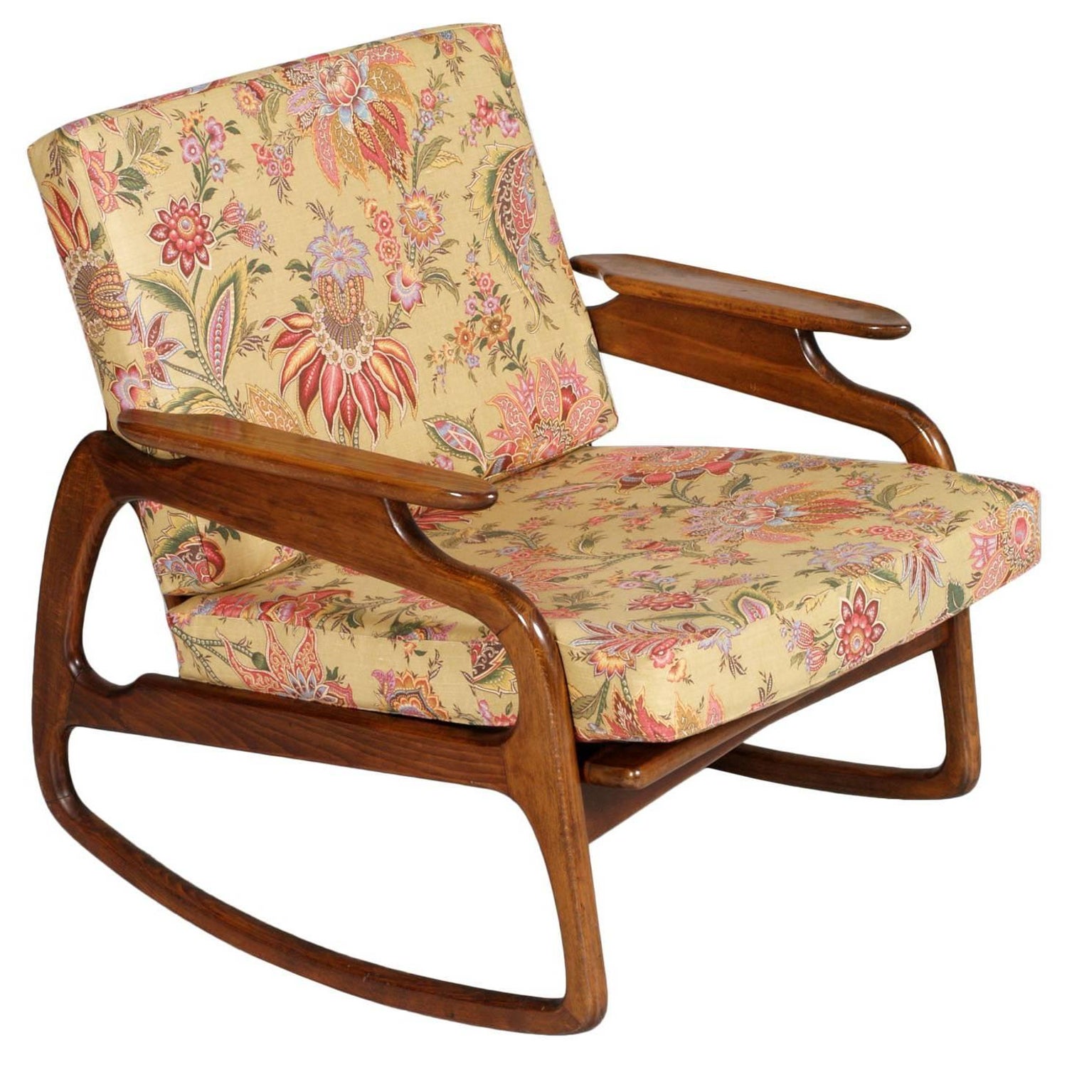 Mid Century Modern Danish Rocking Chair By Adrian Pearsall Blond Walnut Texture For Sale At 1stdibs