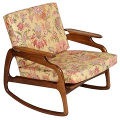 Mid-Century Modern Danish Rocking Chair by Adrian Pearsall Blond Walnut Texture