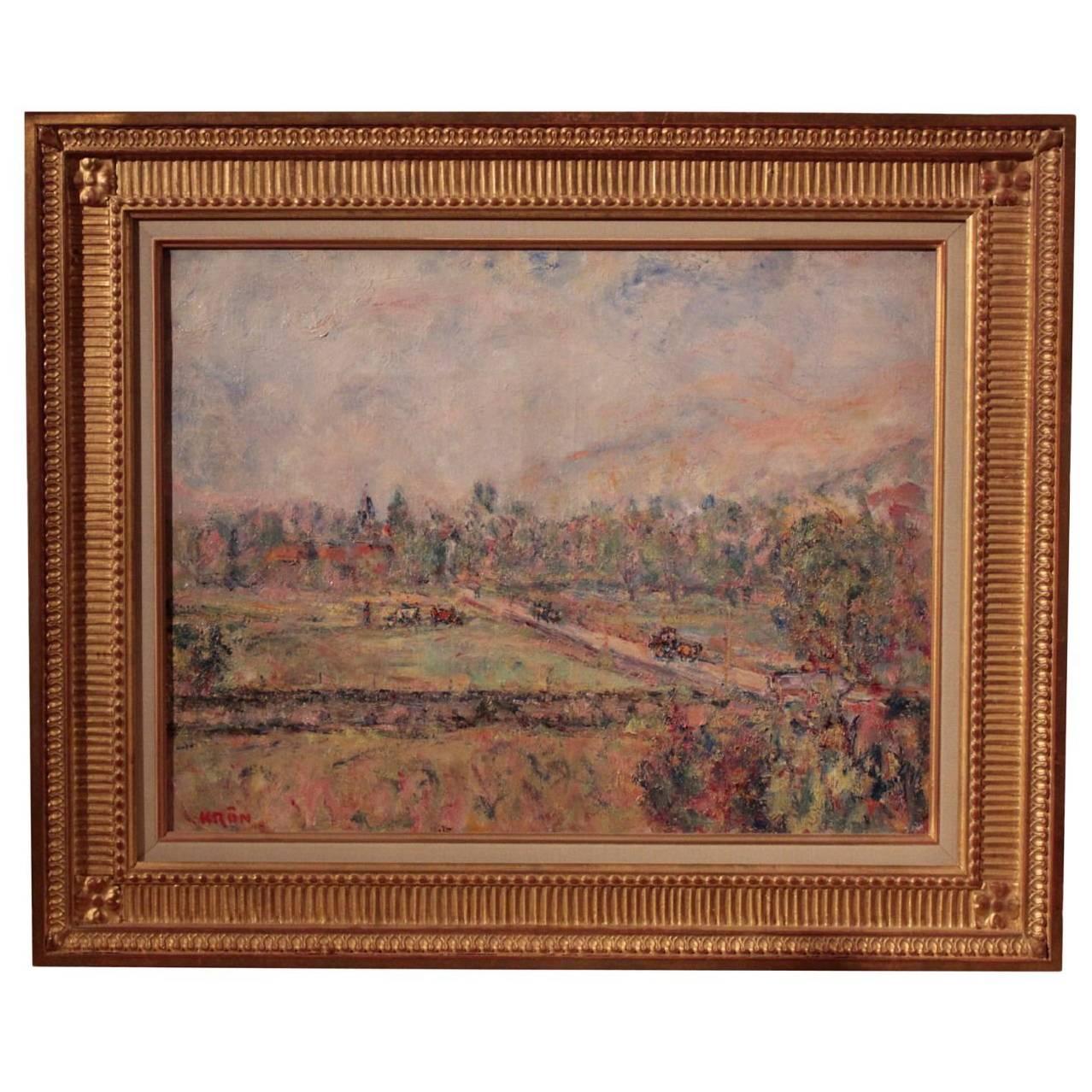 French Landscape by Paul Kron For Sale