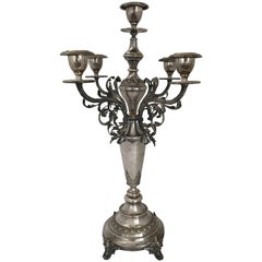 Large Early 20th Century Silver Plated Candelabra