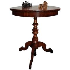 Inlaid Chess Table with Pieces
