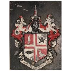 Coat of Arms Cast Iron Wall Plaque, Late 18th-Early 19th Century 2