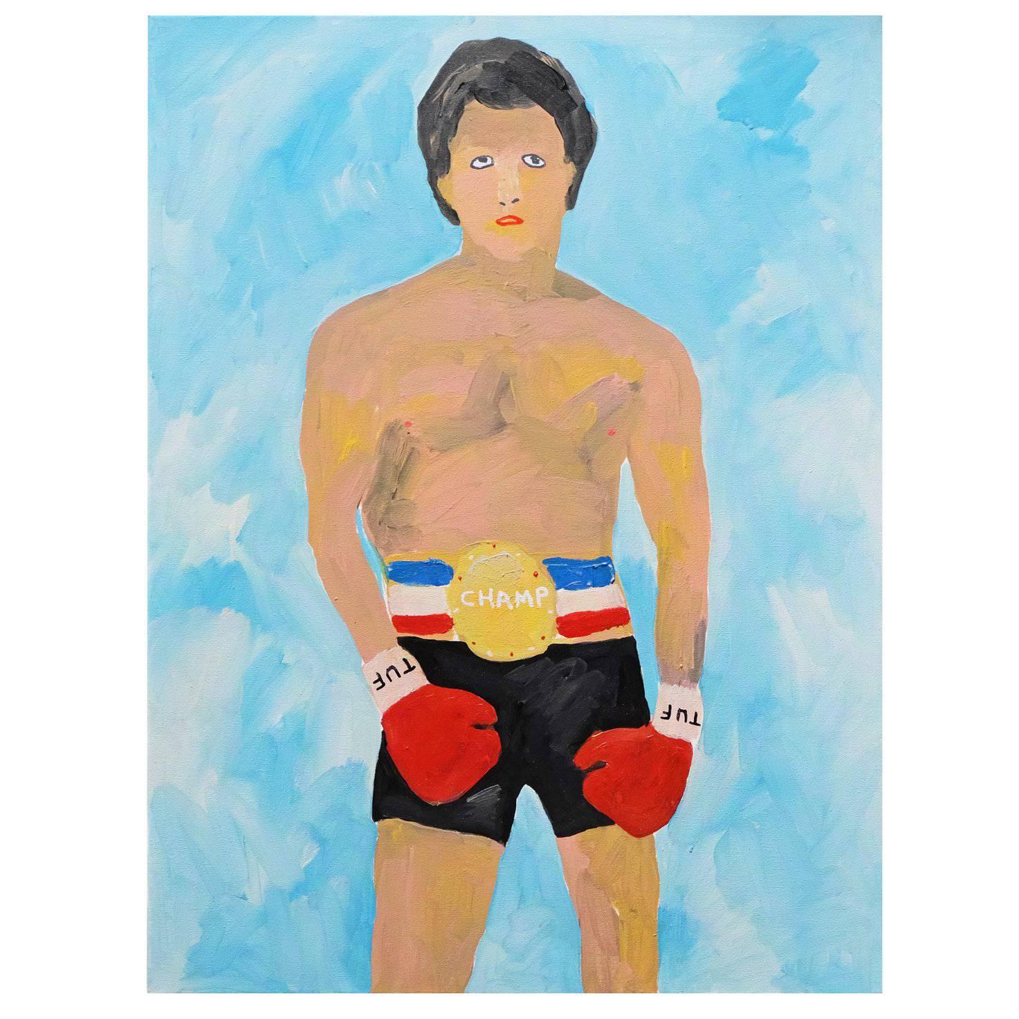 Rocky 1980s Portrait Painting by Alan Fears Boxing Pop Art