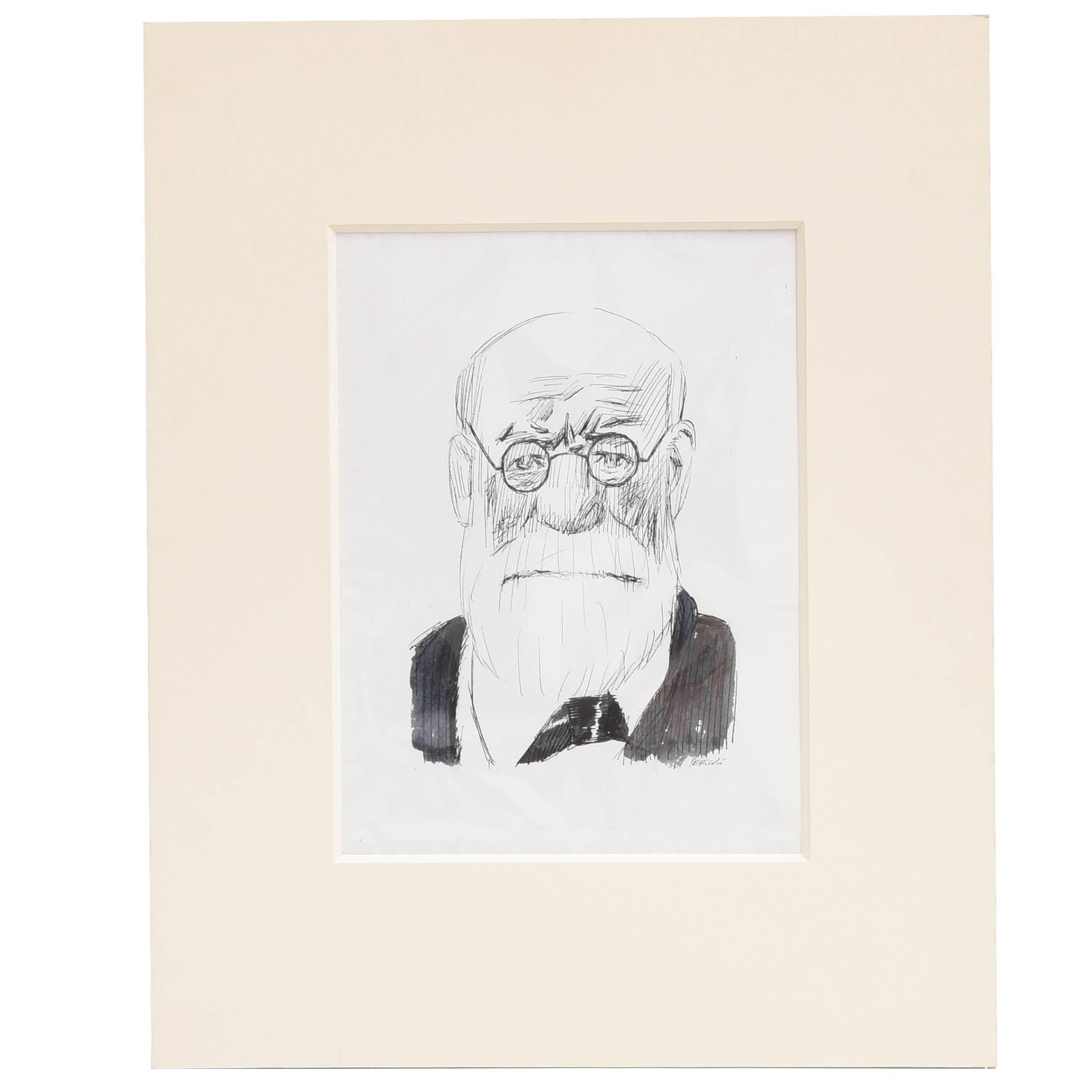 Tullio Pericoli, Portrait of Freud For Sale