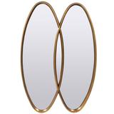 Modernistischer ovaler Blattgold-Doppelspiegel