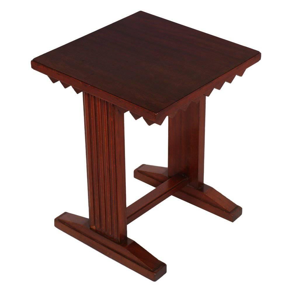 Mid -Century Art Deco Stool or Nightstand by Giovanni Michelucci in Walnut