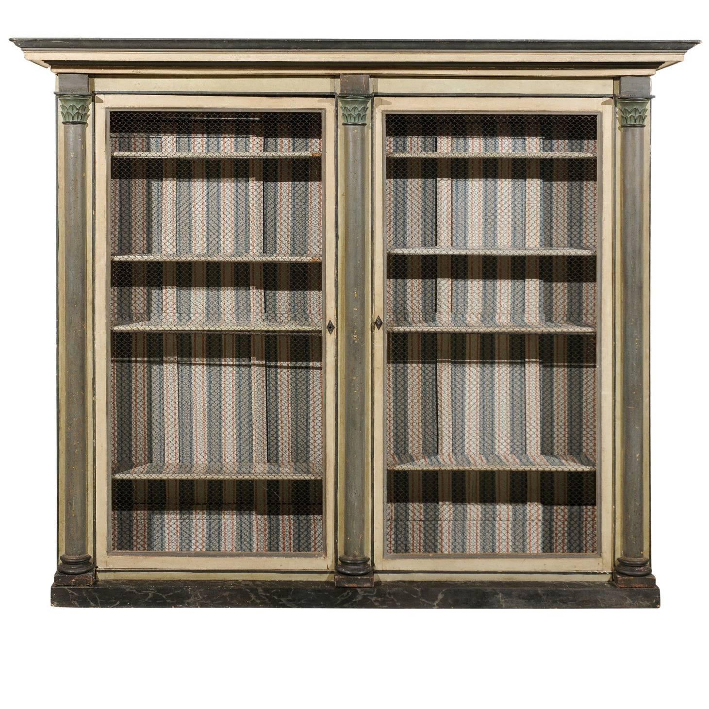 Neoclassical Style French Bookcase with Columns, circa 1880