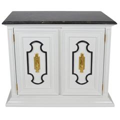 Dorothy Draper-Style Marble-Top Bar Cabinet