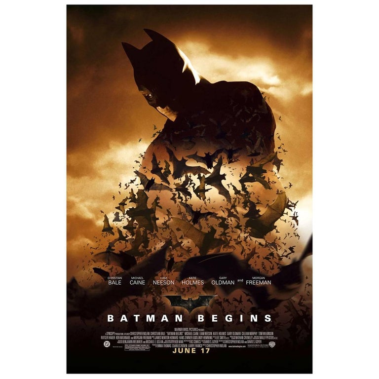 Batman Begins" Film Poster, 2005 For Sale at 1stDibs | batman begins movie  poster, batman begins poster, batman movie poster