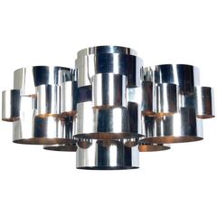 Modernist Chrome Chandelier by Curtis Jere