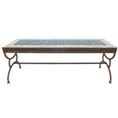Mosaic Tile and Iron Garden Table