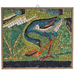 Italian Mosaic Depicting a Feeding Bird