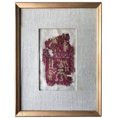 Antique Framed Pre-Columbian Textile Fragment