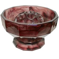 George Davidson, Cloud Glass Bowl, Purple Amethyst, Art Deco, circa 1930s 5