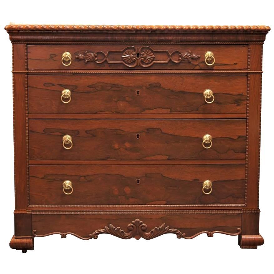 Antique Rosewood Marble Top Chest
