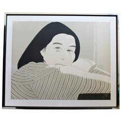 Contemporary Litho Signed Numbered 35/58 by Alex Katz 1981 Striped Jacket COA