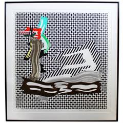 Lito contemporáneo firmado y numerado Roy Lichtenstein Pincelada, 1989, Pop Art