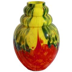 Belgian Multiple Layered Art Deco Glass Vase Scailmont from the 1930s 6
