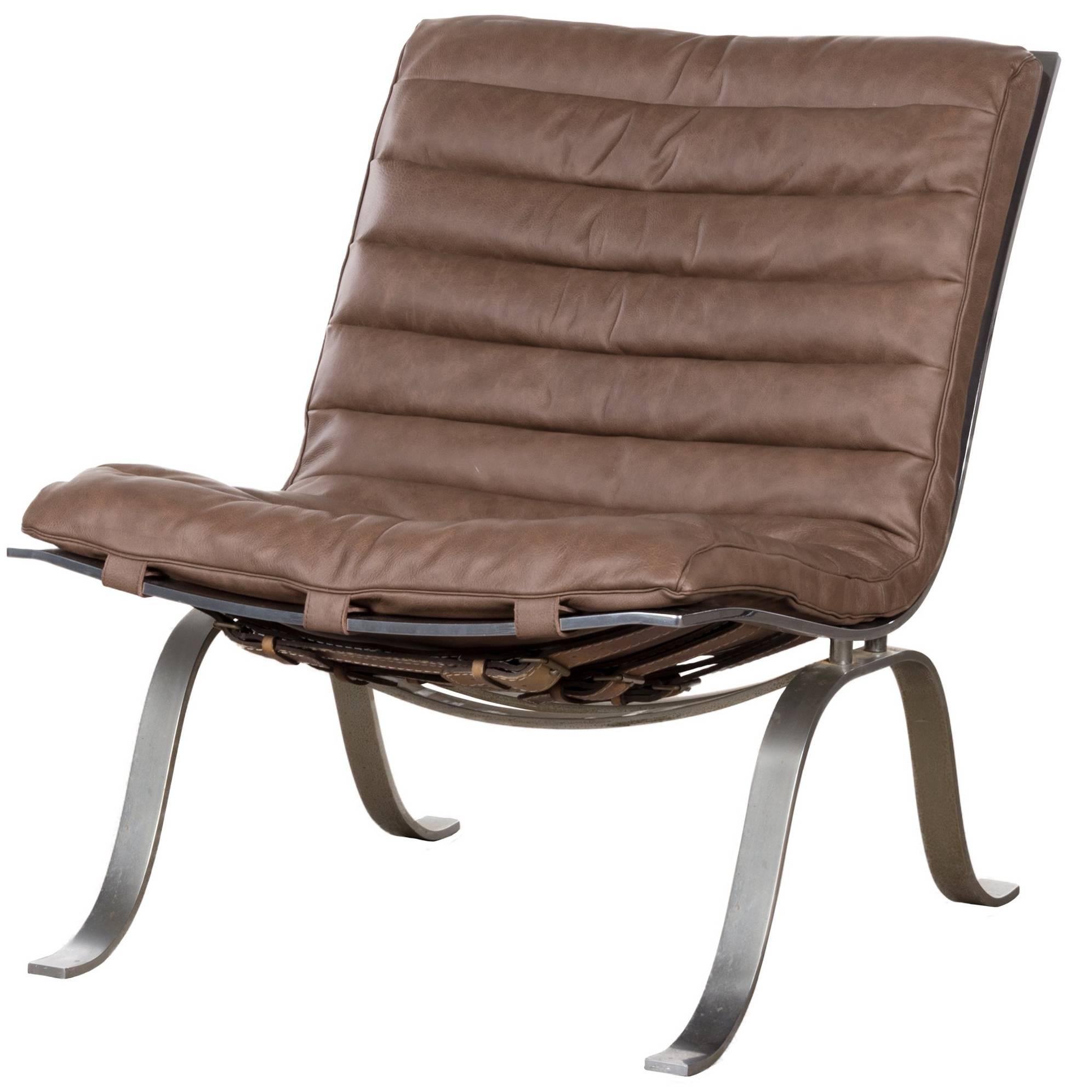 Arne Norell Ariet Leather Lounge Chair, Sweden