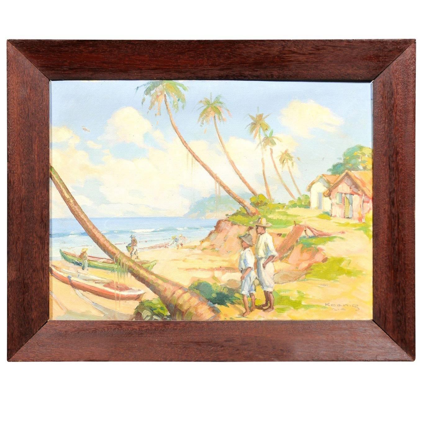 Impressionistic Island Landscape Oil Painting