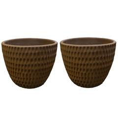 Mid-Century Modern American Pair of Stan Bitters Hans Sumpf Thumb Pot Planters