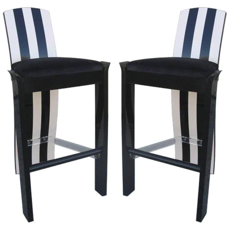 Pair of Memphis Style Barstools