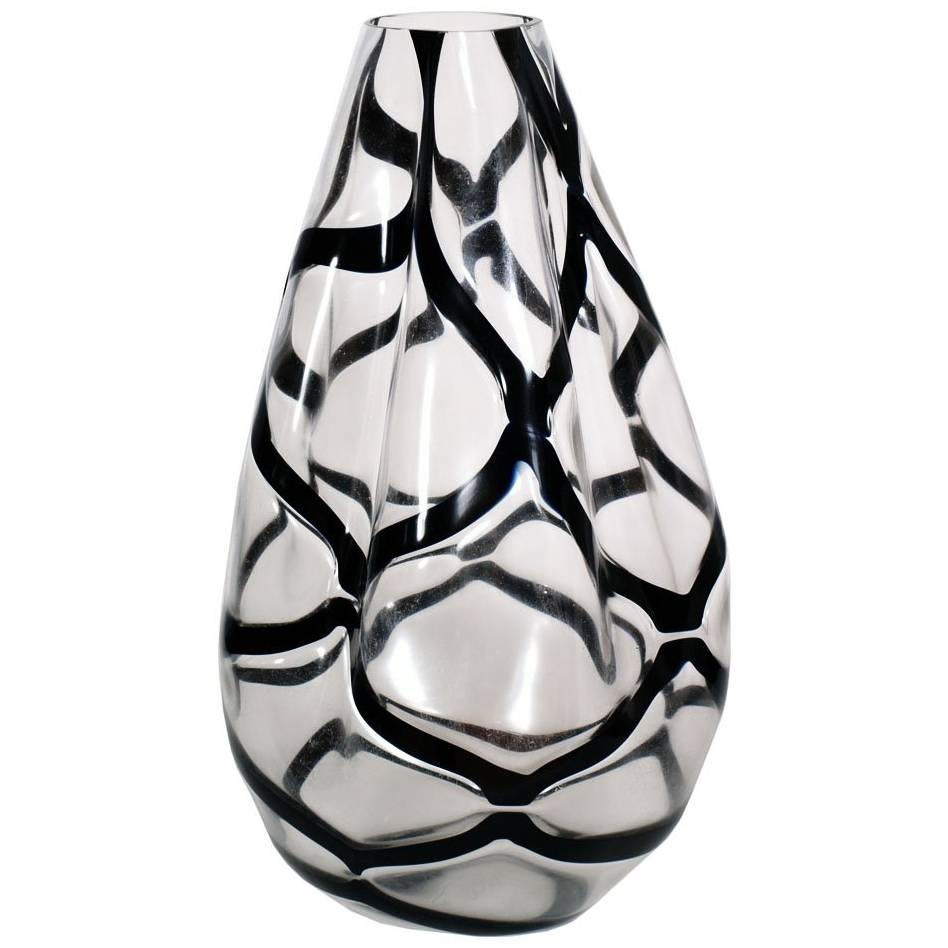 Mid-Century Modern Big Vase Murano Glass by Venini, Fulvio Bianconi Attributable