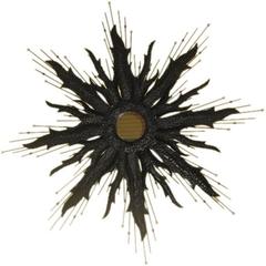 Large Brutalist Sunburst Mirror in the Style of Curtis Jere