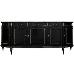Louis XVI Style Grand Buffet with Carrara Marble Top 5