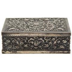 Silver Mounted Cigarette Box of Rectangular Form, 19th Century