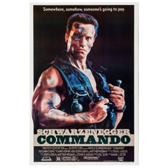 Vintage "Commando" Film Poster, 1985