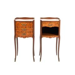 Vintage Pair of Matching French Nightstands, Mid-Century
