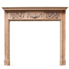 Antique Carved Pine Fire Surround, circa 1900